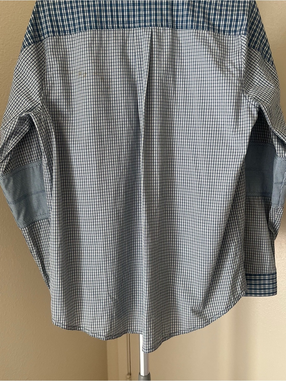 Marc by Marc Jacobs Blue Checkered Patchwork Long Sleeve Shirt Size M *READ* - Picture 7 of 14